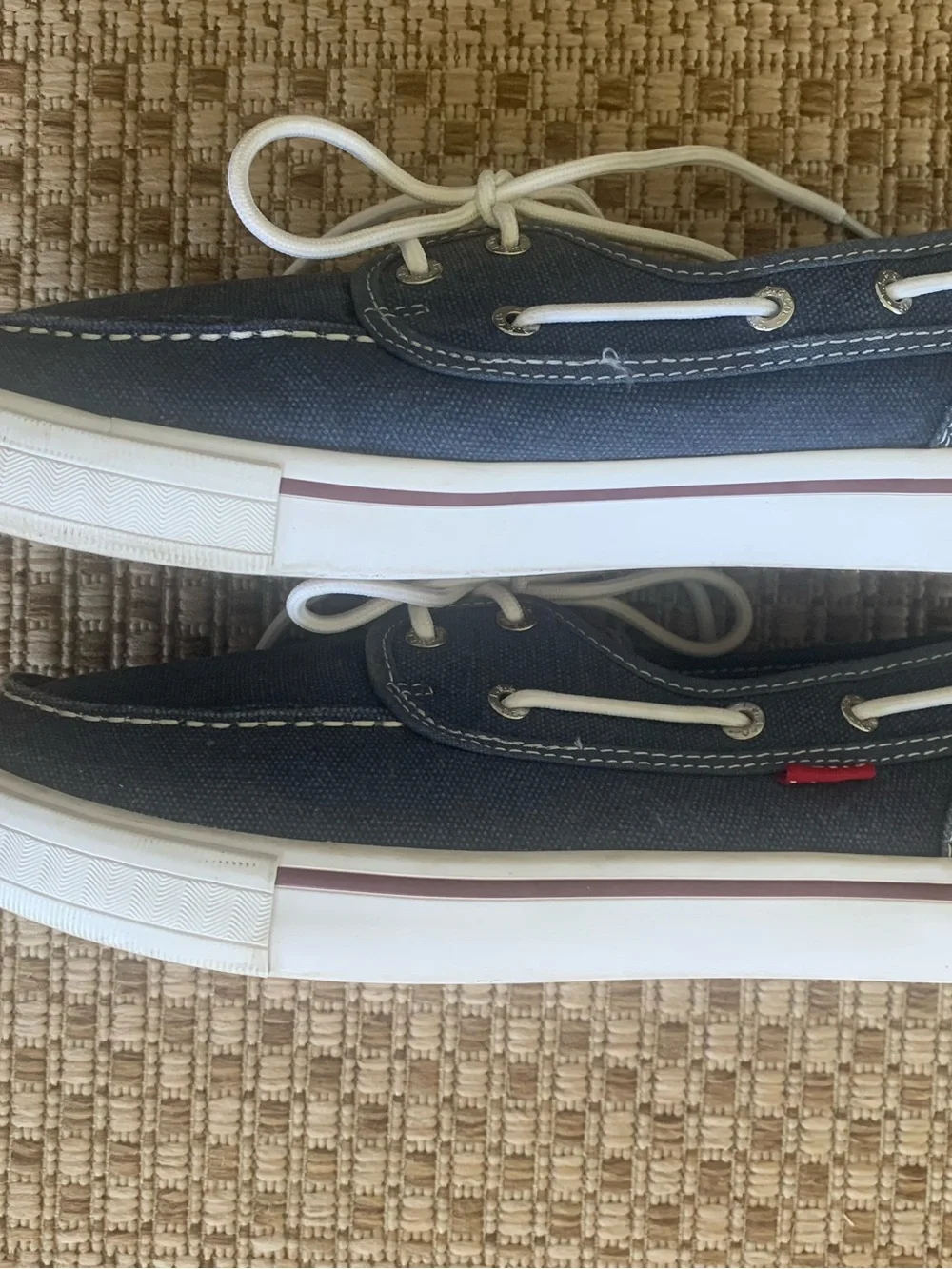 Levi’s Casual Canvas Boat Shoes in Blue with White Men’s Size 10